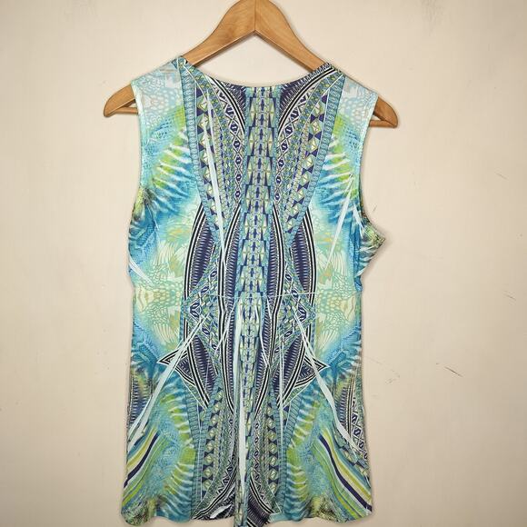 Apt 9 Sublimation Top Beaded Jewel Sleeveless Geometric - Picture 7 of 9